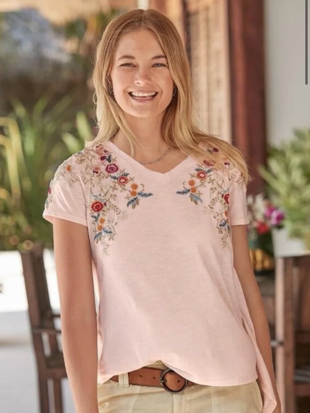 Sundance ($88.00) NWT* Blush Pink Embroidered Blouse